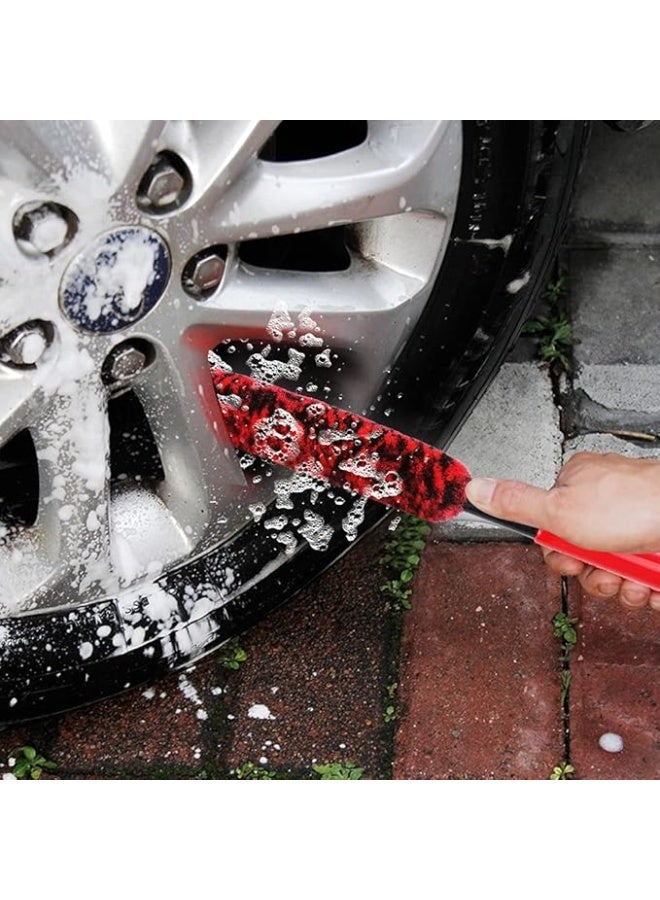 Car Wheel Brush – Superfine Fiber Rim & Tyre Cleaning Brush | Soft Dense Woolies Fibres for Safe, Scratch-Free Wheels & Rims (11.8 × 1.4 in) - Image 5