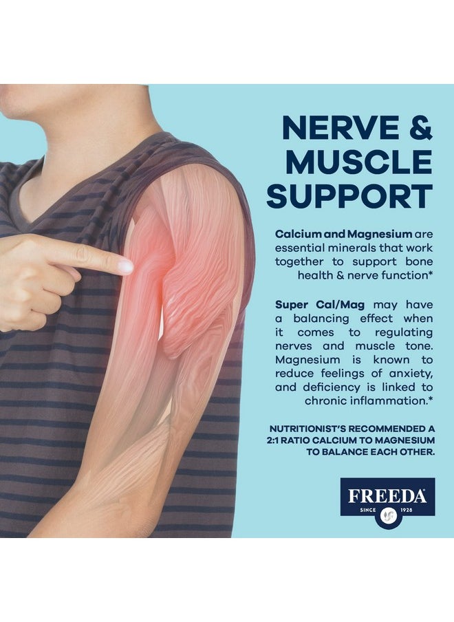 Freeda Super Cal/Mag Calcium Magnesium Kosher Magnesium And Calcium Supplements For Women & Men Calmag Bone & Joint Support Vegetarian/Vegan Calcium And Magnesium Supplement (250 Capsules)  - Image 5