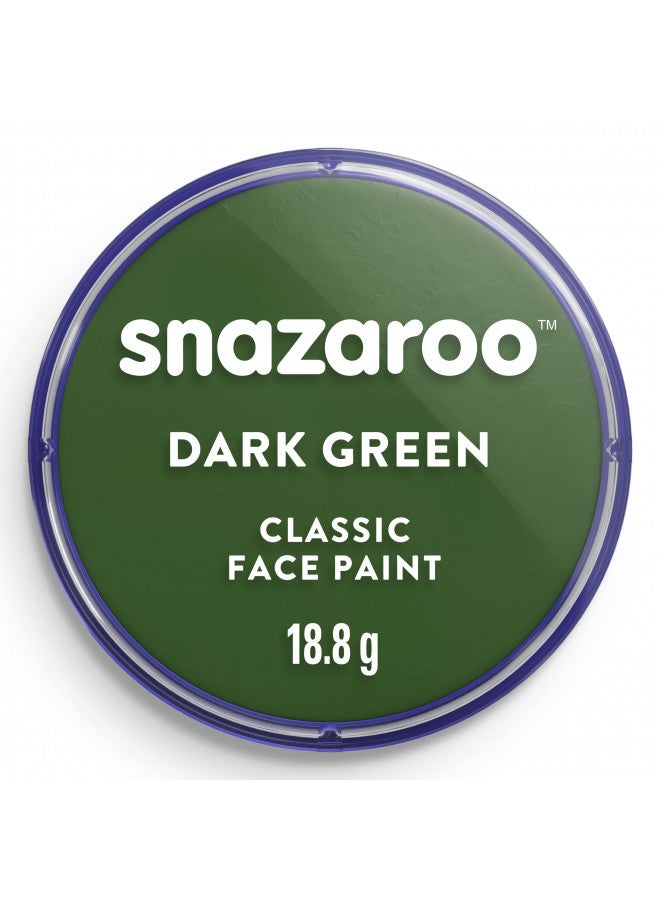 Snazaroo Classic Face and Body Paint, 18.8g (0.66-oz) Pot, Dark Green - Image 1