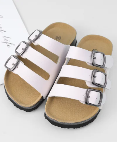 Mark & Mia Mark & Mia Hook & Loop Closure Sandals - White