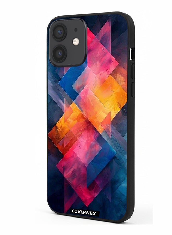 Covernex Apple iPhone 12 Mini Protective Case Cover Printed Featuring Prism Fusion Geometric Overlay - Image 1