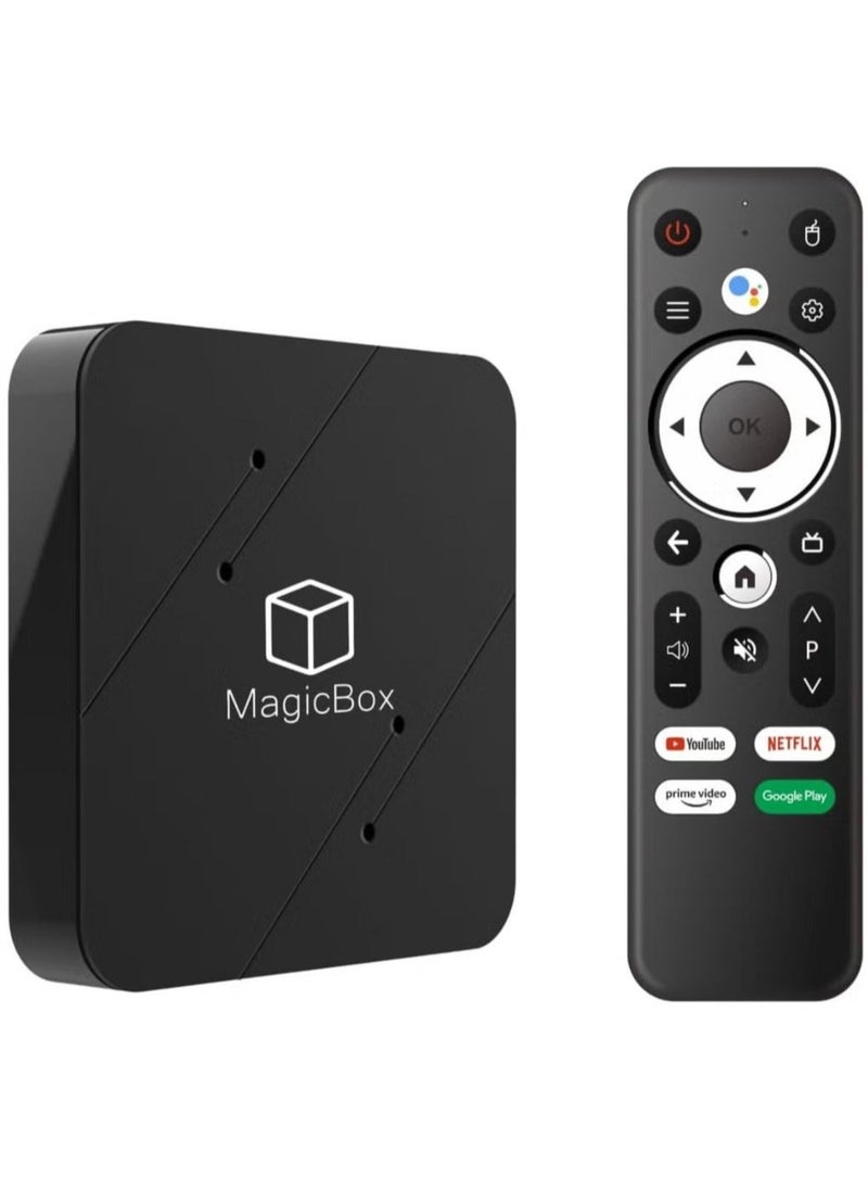 magic box Voice Control Android TV Box | 2GB RAM + 16GB ROM | RK3318 Quad-Core Processor | Dual WiFi 2.4G/5G | 4K/8K UHD & 3D Supported | Bluetooth 4.0 | USB 3.0 for Fast Data Transfer | Smart TV Box for Seamless Streaming & Ultimate Home Entertainment  - Image 1