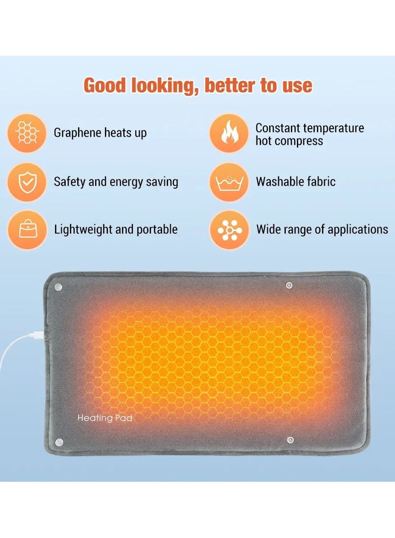 Electric Heating Pad for Pain Relief of Back,Neck Shoulder,Multifunctional Thermal Electric Blanket,USB Charger Constant Temperature Portable Graphene Heated Hand Knee Warmer,CrampsPain Relief - Image 2
