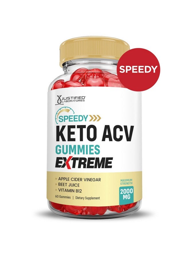 جاستفايد لابوراتوريز حلوى سبيدي كيتو ACV Gummies Extreme 2000MG حلوى سبيدي كيتو Gummies تركيبة متقدمة خل التفاح مع مسحوق عصير الرمان والشمندر وفيتامين B12 نباتي غير معدل وراثيًا 60 حلوى - Image 3