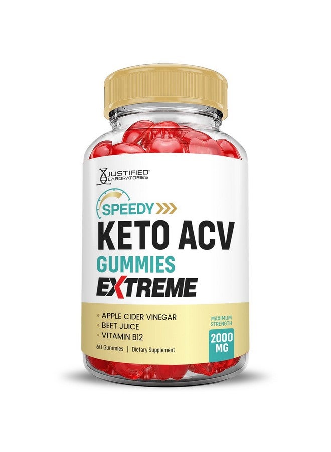 جاستفايد لابوراتوريز حلوى سبيدي كيتو ACV Gummies Extreme 2000MG حلوى سبيدي كيتو Gummies تركيبة متقدمة خل التفاح مع مسحوق عصير الرمان والشمندر وفيتامين B12 نباتي غير معدل وراثيًا 60 حلوى - Image 4