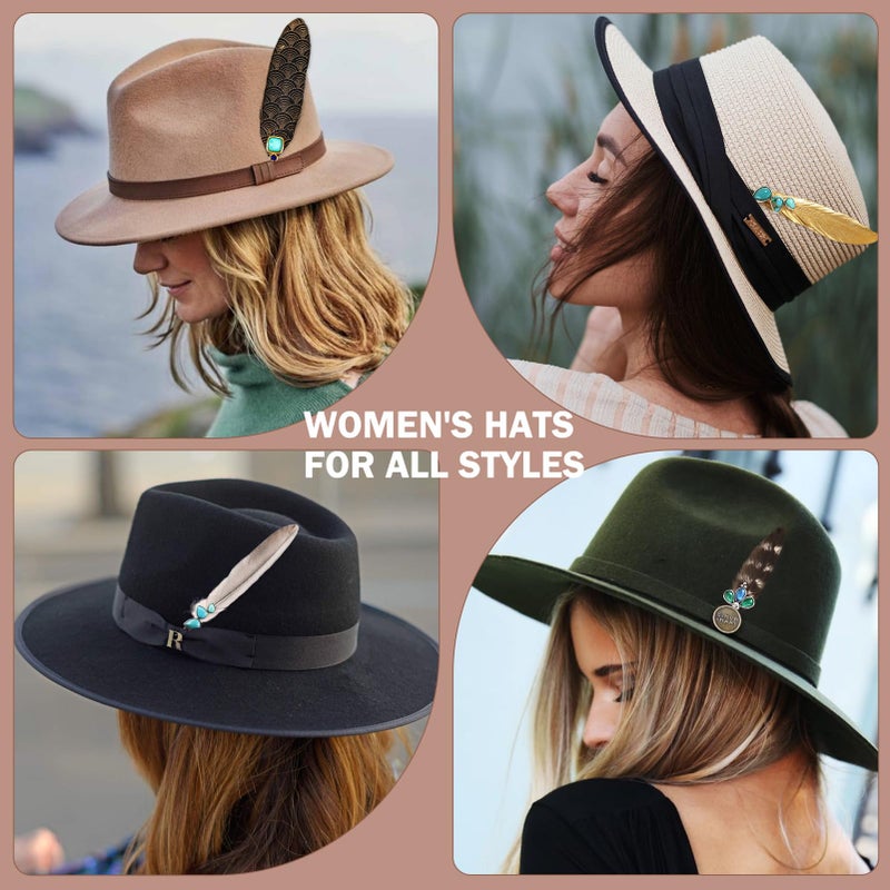 whitefeather Hat Feathers for Cowboy Real Feathers with 3D Decoration for Women Men DIY Fedora and Western Hats, Christmas Party, Oktoberfest, Trilby Hats (4PCS) - Image 5