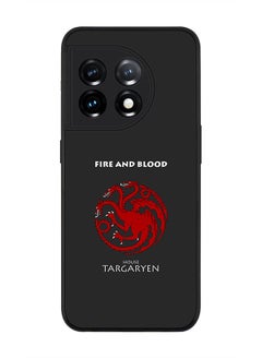 Rugged Black edge case for OnePlus 11R 5G / OnePlus Ace 2 Slim fit Soft Case Flexible Rubber Edges Anti Drop TPU Gel Thin Cover - GOT House Targaryen