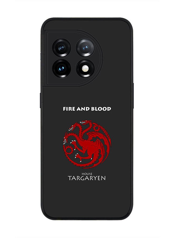 Stylizedd - Rugged Black edge case for OnePlus 11R 5G / OnePlus Ace 2 Slim fit Soft Case Flexible Rubber Edges Anti Drop TPU Gel Thin Cover - GOT House Targaryen - Image 1