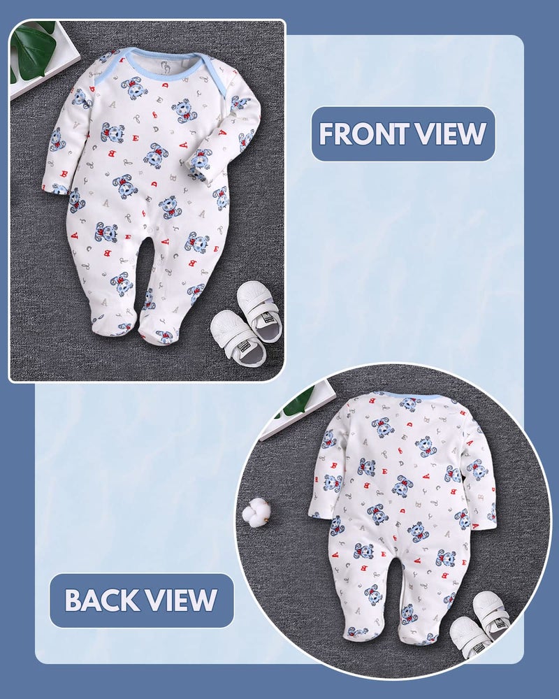 Baby Go BabyGo Baby Romper 100% Cotton Rompers for New Born Baby|Sleepsuits for Baby Boys & Girls |Onesies| Infant Clothes|WHITE| 0-3M| 3-6M| 6-9M| Pack of 2 - Image 2