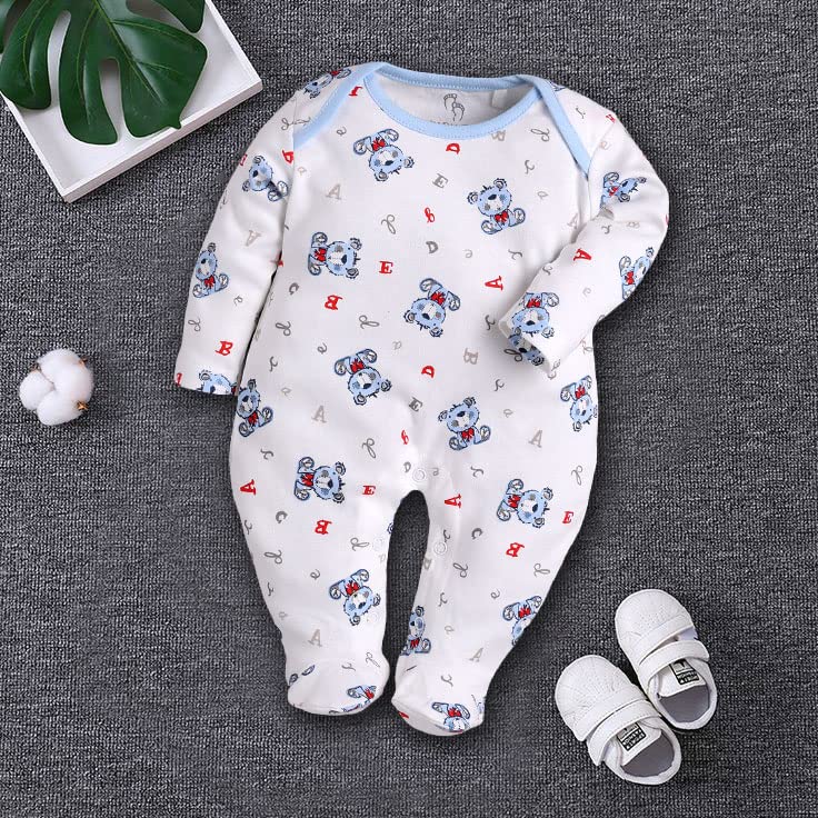 Baby Go BabyGo Baby Romper 100% Cotton Rompers for New Born Baby|Sleepsuits for Baby Boys & Girls |Onesies| Infant Clothes|WHITE| 0-3M| 3-6M| 6-9M| Pack of 2 - Image 4