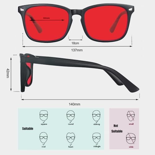MAXJULI 99.9% Blue Light Blocking,Computer Reading/Gaming/TV/Phones Glasses for Women Men(Red) 6001 - Image 3