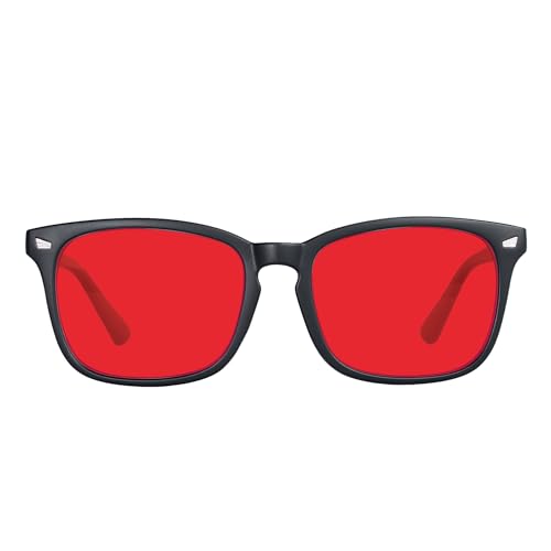 MAXJULI 99.9% Blue Light Blocking,Computer Reading/Gaming/TV/Phones Glasses for Women Men(Red) 6001 - Image 1