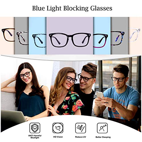 MAXJULI 99.9% Blue Light Blocking,Computer Reading/Gaming/TV/Phones Glasses for Women Men(Red) 6001 - Image 5