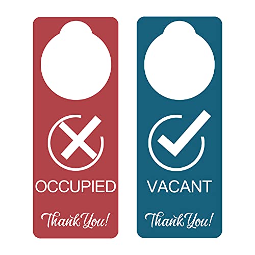 Blirik Vacant Occupied Sign, 2 Pack, Double Sided,Door Hanger Sign for Home Office Restroom Conference Hotels Hospital,Indicator Tells Whether Room Vacant or Occupied (PVC，9'' x 3'') - Image 1