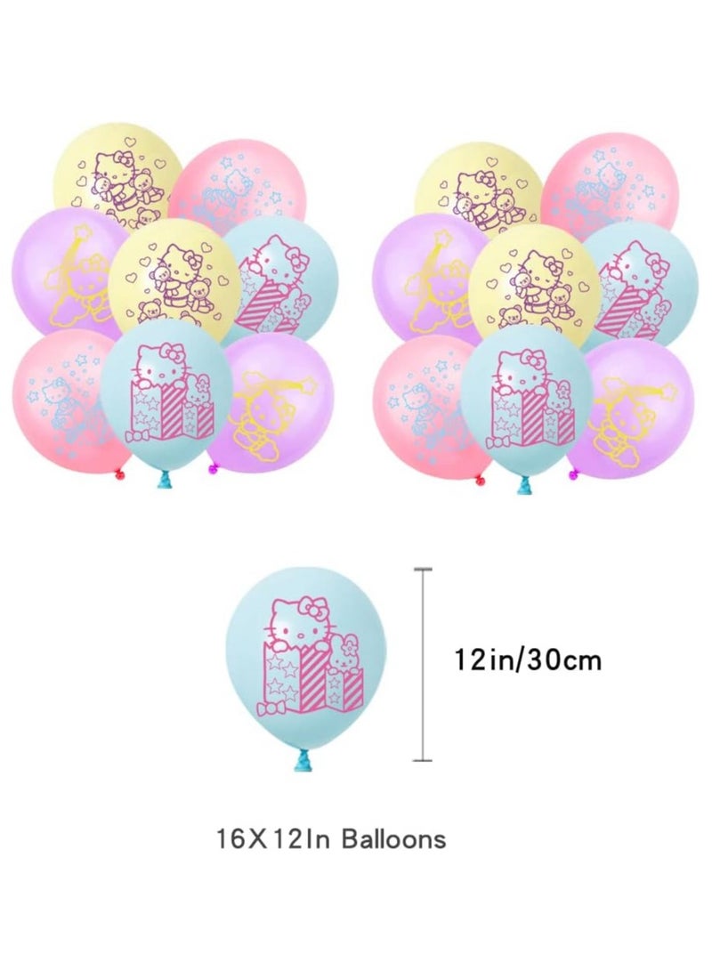general hello Kitty birthday decoration party supplies party gifts include happy birthday banners, balloons, cake decorations, invitation cards, cake decorations, kitten party decorations for teens for girls - Image 5