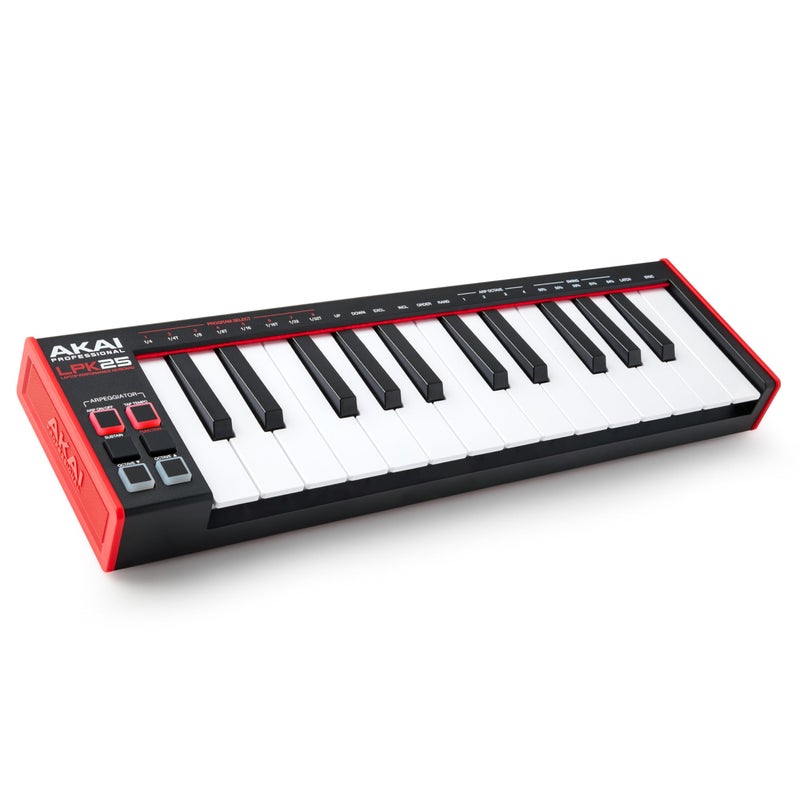 Akai Professional LPK25 - USB MIDI Keyboard Controller with 25 Responsive Synth Keys for Mac and PC, Arpeggiator and Music Production Software,black - Image 1