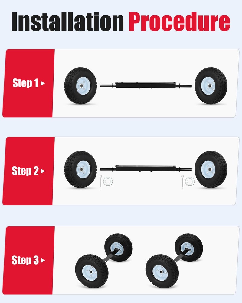 Hosile All Terrain Wheel Kit Fit for Honda EU3000is Generator Wheel Kit Replacement for 06424-ZS9-000AH All Terrain Wheel Kit Solid Never Flat Tires - Image 2