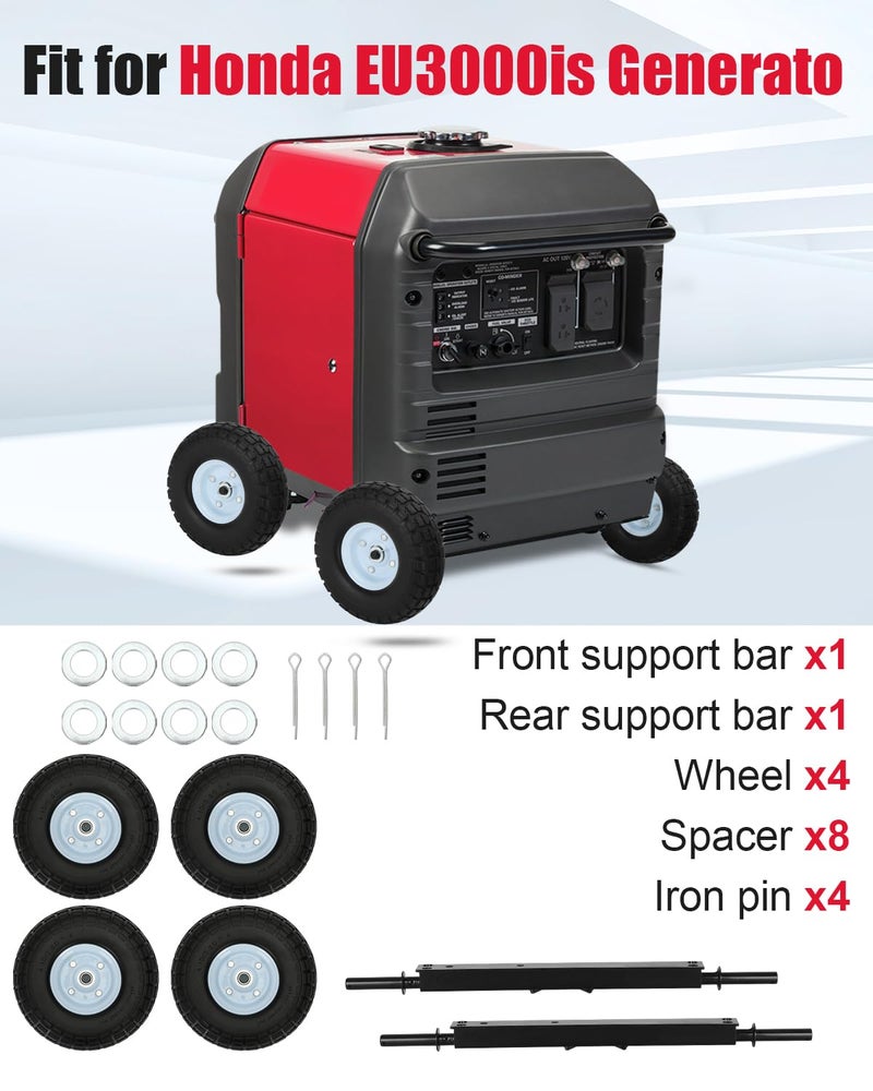 Hosile All Terrain Wheel Kit Fit for Honda EU3000is Generator Wheel Kit Replacement for 06424-ZS9-000AH All Terrain Wheel Kit Solid Never Flat Tires - Image 3