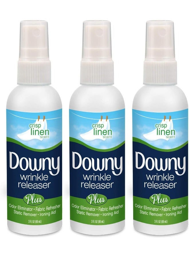 Downy Downy Wrinkle Releaser, Travel Size, Cruise Accessories, Crisp Linen Scent 3 fl oz - 3 Pack - Image 1