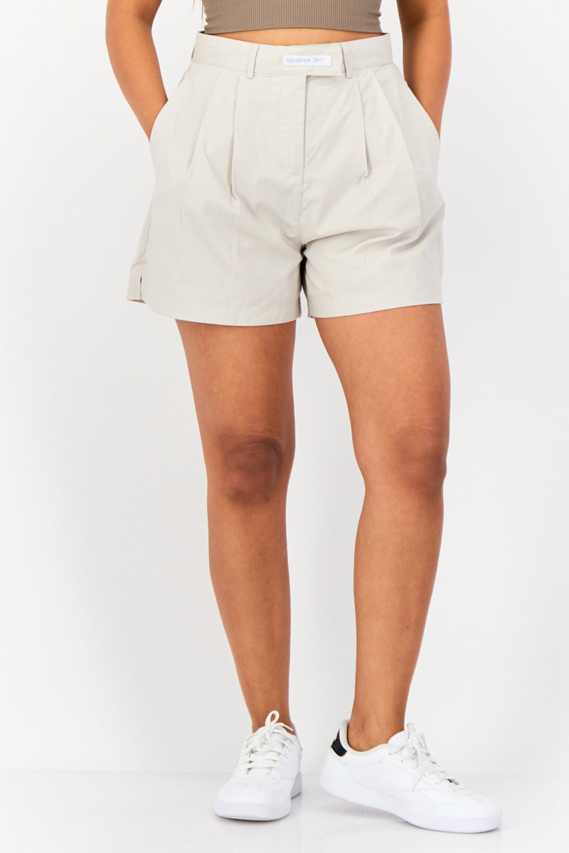 Reebok Women Sportswear Fit Outdoor Shorts, Beige - Image 1