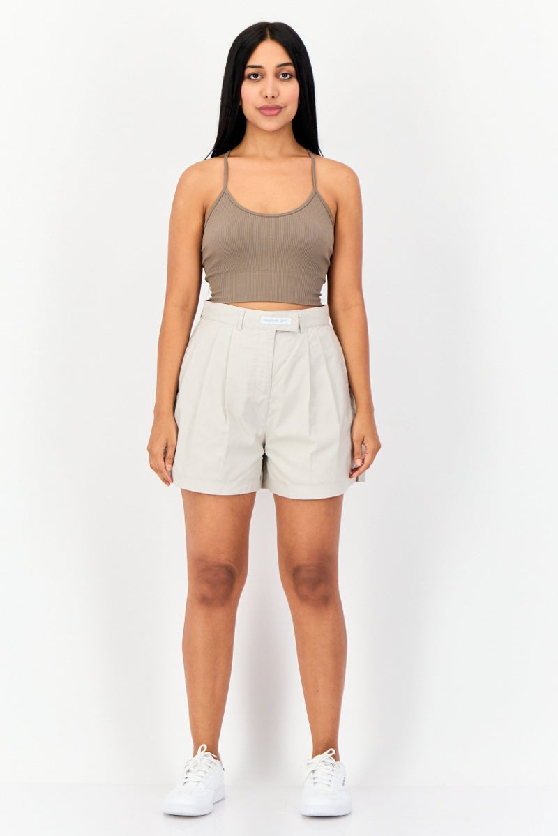Reebok Women Sportswear Fit Outdoor Shorts, Beige - Image 4