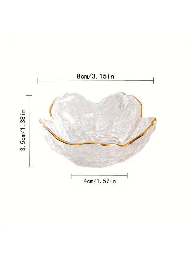 3pcs Golden Edge Cherry Blossom Glass Dipping Bowls Set for Snacks Desserts Fruits Sauces - Image 3