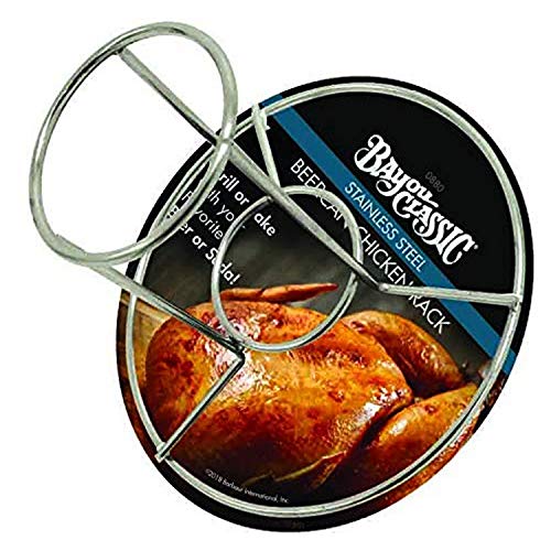Bayou Classic 0880-CS Stainless Steel Beercan Chicken Rack, Silver - Image 3