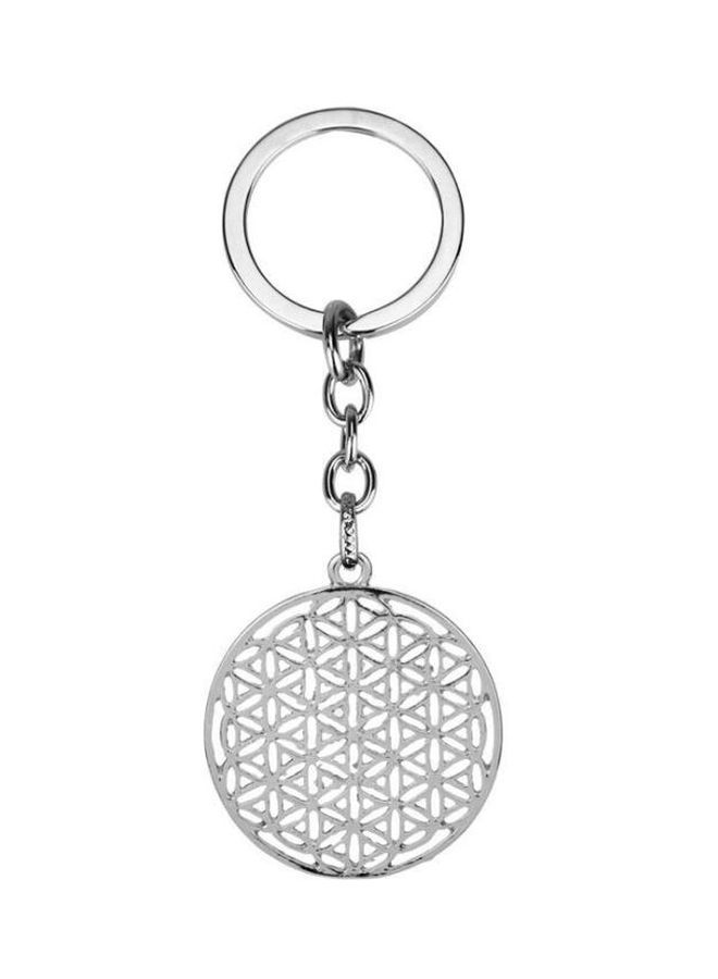 نيبمينينت سلسلة مفاتيح بتصميم شعار نبات الحياة المقدس داتورا فضي