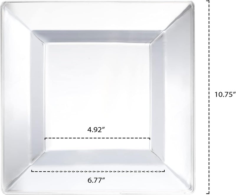 Party Essentials Party Supplies Disposable Classic Square Plastic Plates for WeddingAll Occasions 1075 40Count Clear - Image 5