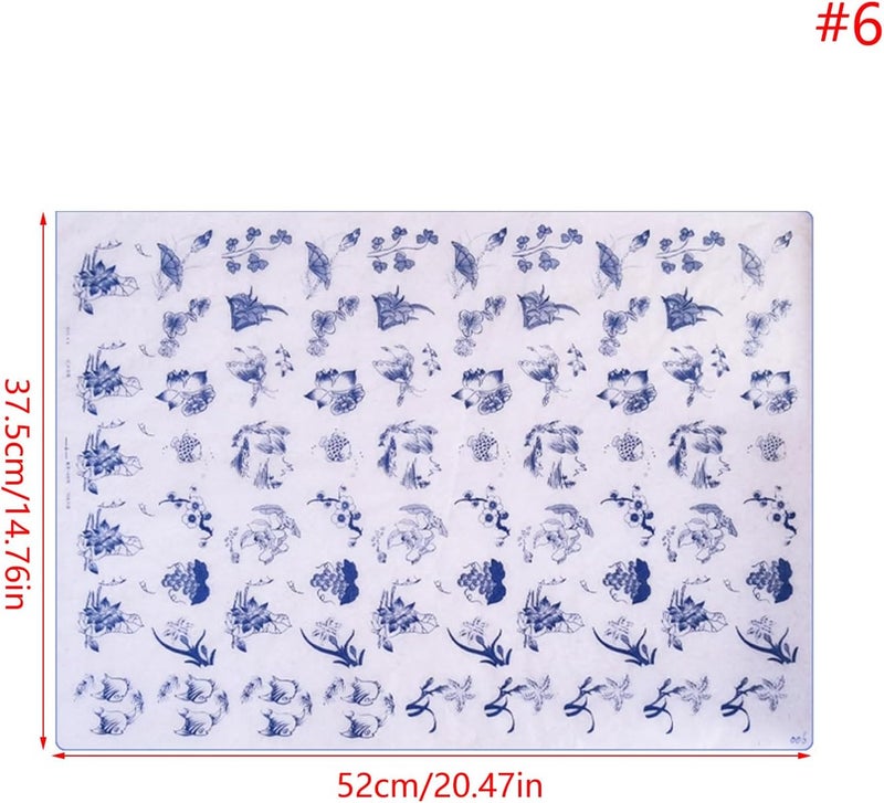 Porcelain Paper Transfer Blue and White Porcelain Plain Ceramics for Art Craft Underglaze Flower Pottery Clay Transfer - Image 3