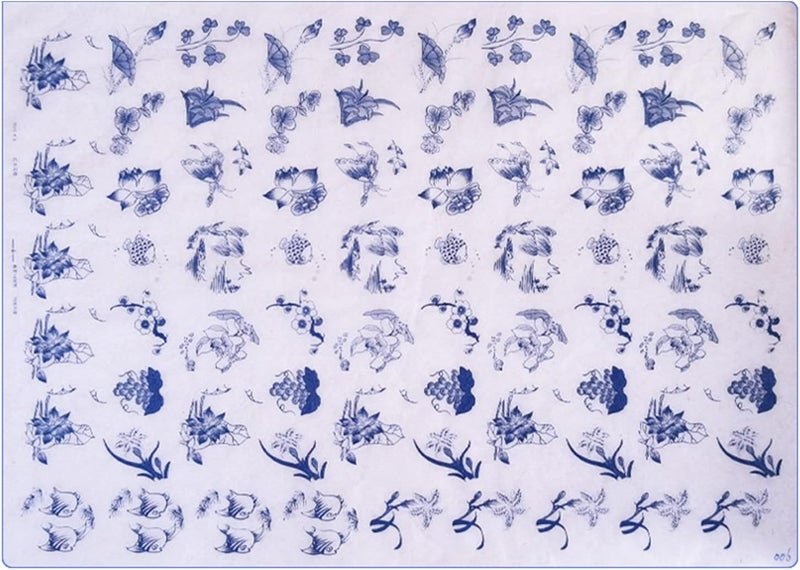 Porcelain Paper Transfer Blue and White Porcelain Plain Ceramics for Art Craft Underglaze Flower Pottery Clay Transfer - Image 5