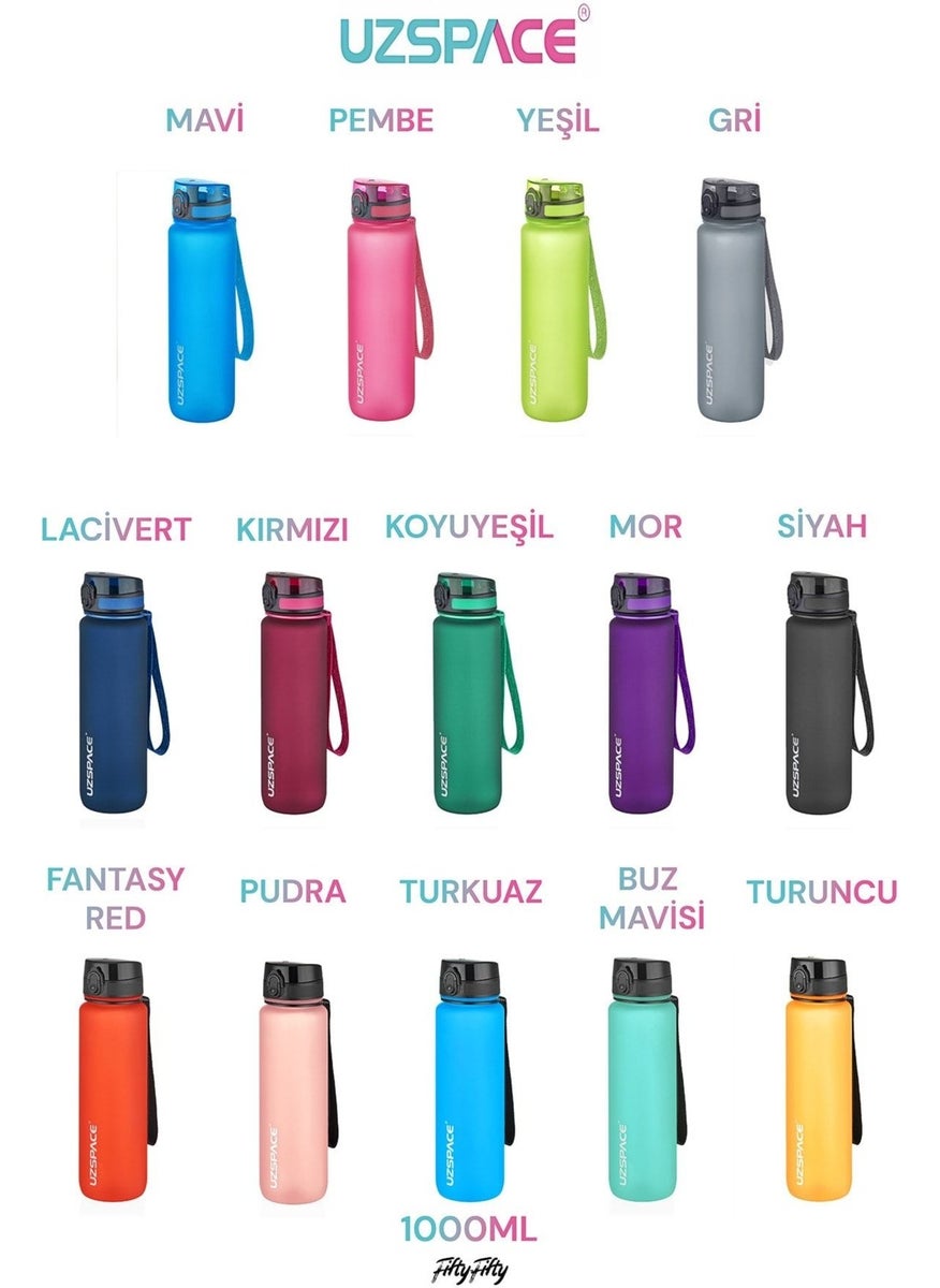 UZSPACE 1 L Large 28 cm 1000ML 1 Liter Water Bottle Bpa Odor Leakage 3038 Plastic Navy Blue  - Image 3