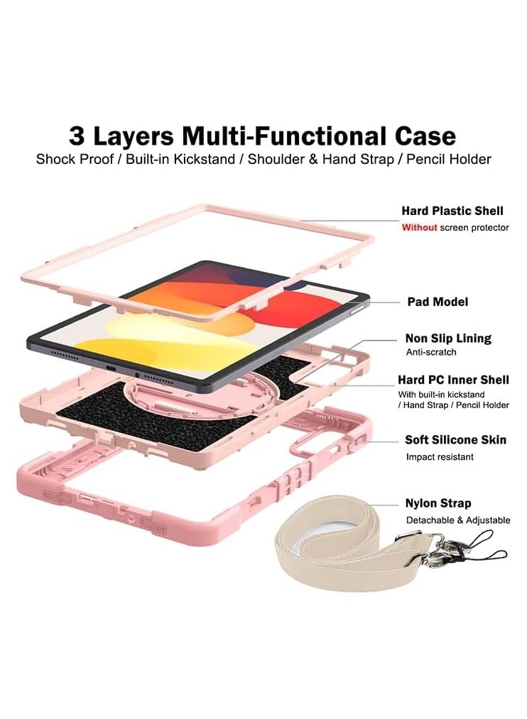 general Tablet Case for Xiaomi Redmi Pad SE 11.0 inches, Tablet Shockproof Cover with 360° Rotating Stand and Wrist Strap, Shoulder Strap - Image 4
