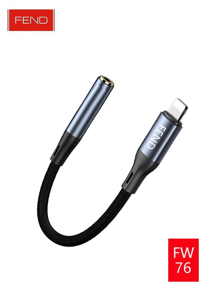 FEND FW76 Lightning to 3.5mm Audio Cable  Premium Braided Adapter for High-Quality Sound 10CM - Image 1