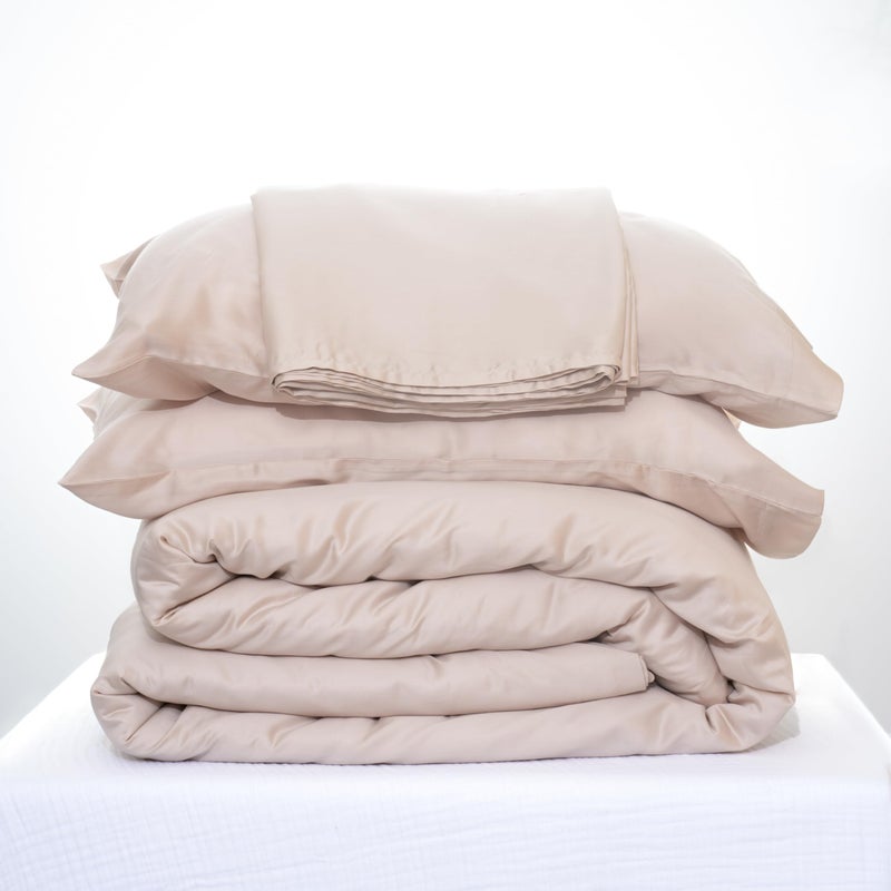 Oyvu Luxury Duvet Cover | 300 TC | 100% Tencel™| Oat Milk Color | Premium Solid Design for Bedroom | Lightweight Duvet Cover for Duvet | Size- 92” x 102” inch - Image 4
