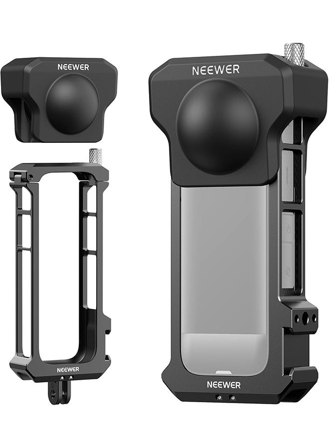 Neewer X4 Action Camera Cage, Protective Case with Folding Fingers Compatible with Insta360 X4, Video Recording Rig Aluminum Alloy Frame with Lens Protector Cap, No Assembly Required  - Image 1