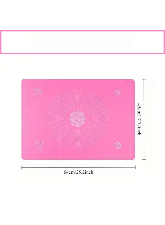 Pink Foldable Non Slip Dough Kneading Mat Kitchen Baking Tool Rolling Station - Image 5