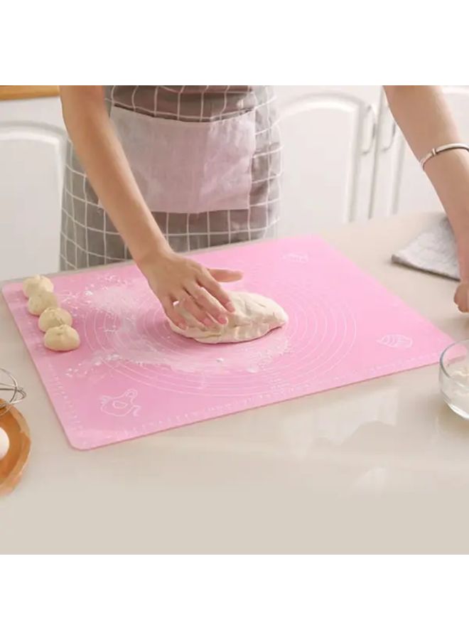 Pink Foldable Non Slip Dough Kneading Mat Kitchen Baking Tool Rolling Station - Image 1