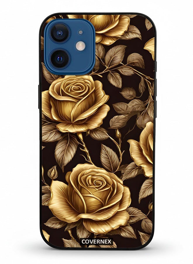 Covernex غطاء حماية لهاتف آبل آيفون 12 ميني مزخرف بتصميم الوردة الملكية - Image 2