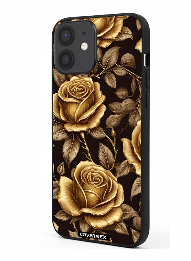 Covernex غطاء حماية لهاتف آبل آيفون 12 ميني مزخرف بتصميم الوردة الملكية - Image 1