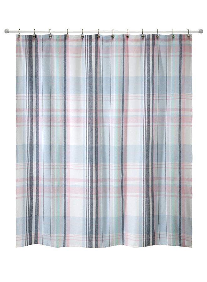 IZOD - Shower Curtain, Twill Fabric Curtain, Plaid Design Bath Decor, Dorm Room Essentials (Heritage Collection, 72") - Image 2