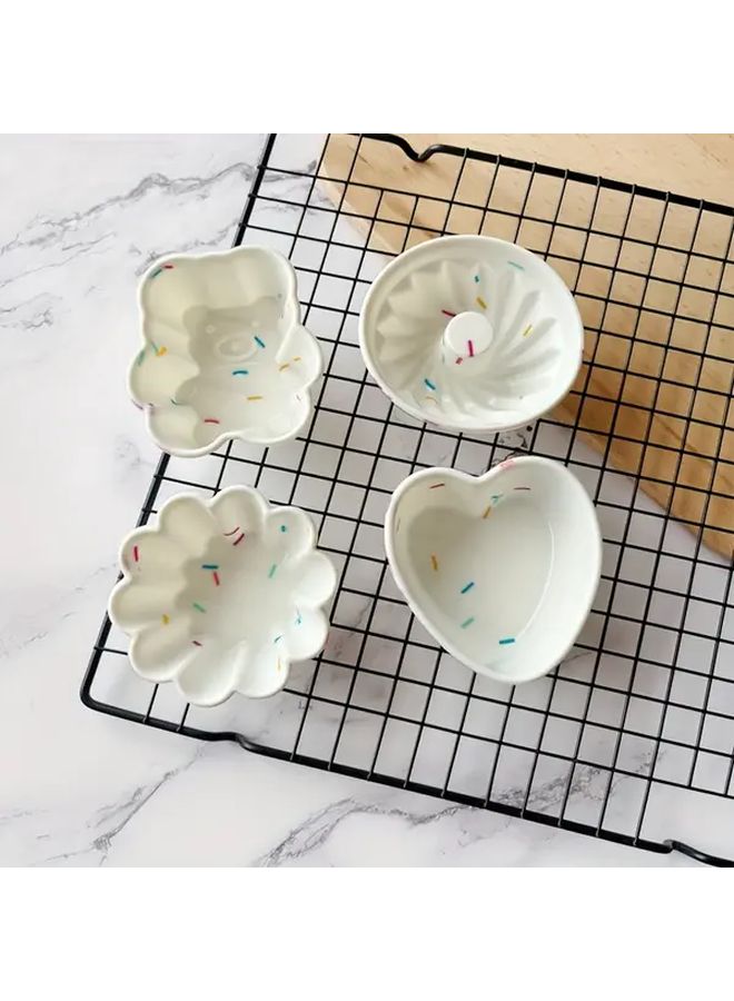4Pcs Silicone Cupcake Molds Non Stick Reusable Baking Cups Gummy Bear Twist Cup Heart Shape Flowers Muffin Pans for Home Kitchen Oil Resistant Dessert Cups Birthday Parties Holiday Baking High Temperature Resistant Baking Accessories - Image 2