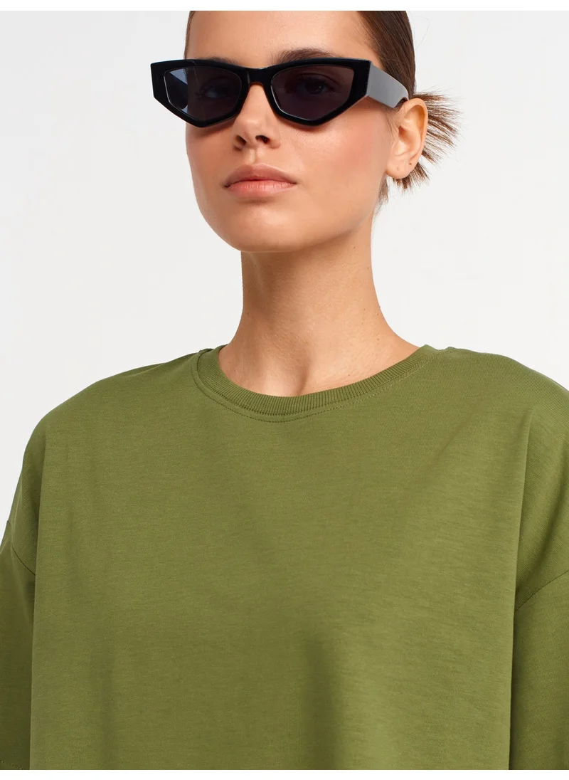 ديلفين 30310 Cotton Oversize Tshirt-Khaki