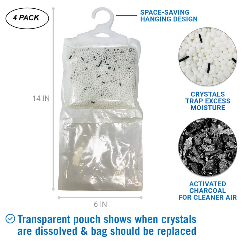 Better Boat 4 Pack Moisture Absorber Hanging Bags, Boat Dehumidifier with Charcoal, Unscented, Removes Dampness and Musty Odors, Ideal for Basement, Closet, Home, Car, RV, and Boating - Image 2