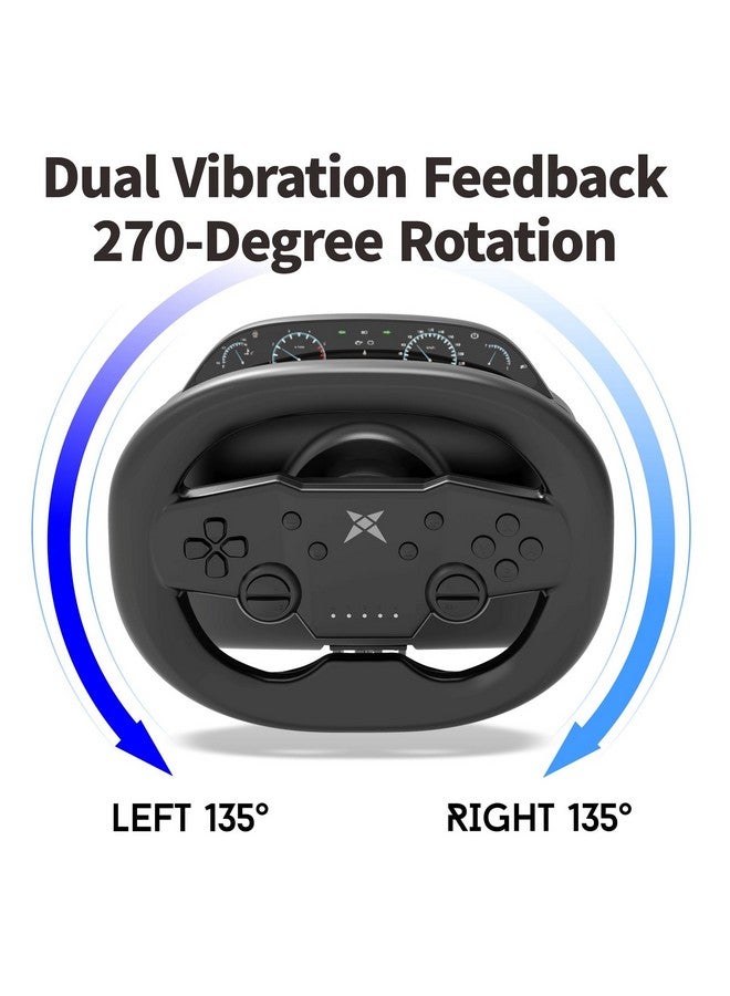 دويو عجلة سباق ألعاب الكمبيوتر اللاسلكية لعجلة القيادة متعددة المنصات الاحترافية مع محركات اهتزاز مزدوجة واتصال بلوتوث - Image 3