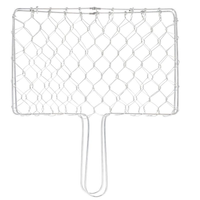 Portable Heat Resistant Iron Grill Basket 26x17cm for Outdoor BBQ Fish Meat - Image 2
