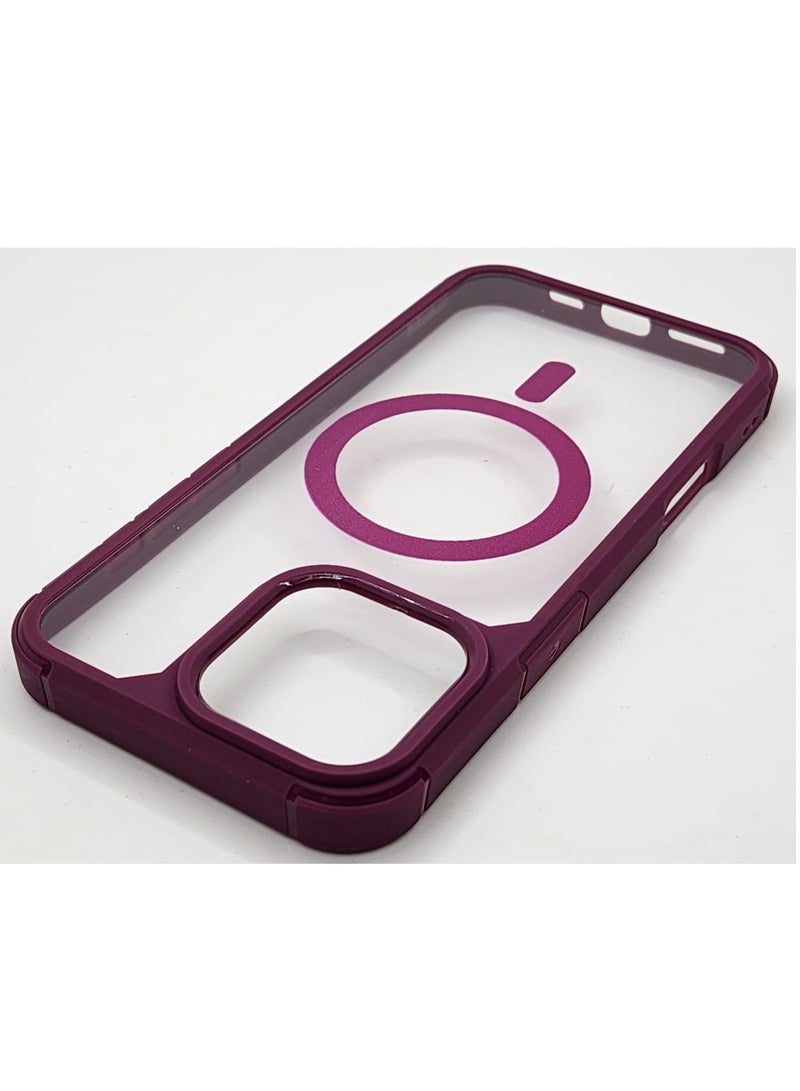 IPhone 16 Pro Max MagSafe Case With Colored Sides - Clear / Wine Red  - Image 1