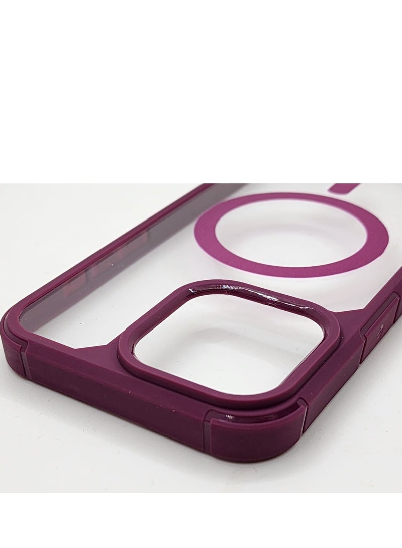 IPhone 16 Pro Max MagSafe Case With Colored Sides - Clear / Wine Red  - Image 2