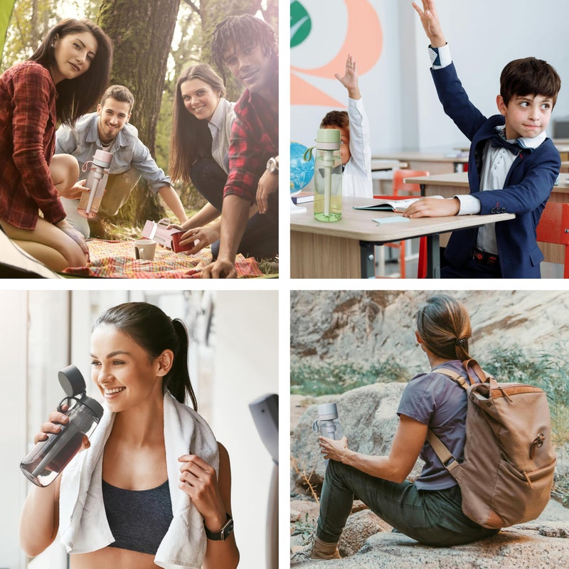 PHILIPS Filtered Water Bottle, BPA-Free Tritan Plastic Water Bottles, Replaces 450 Plastic Water Bottle with Reusable GoZero Everyday Water Filter, Portable Filtering Bottle for Travel, 22 oz, Green - Image 4