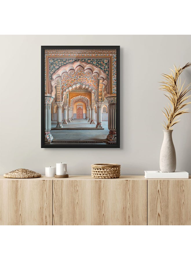 Art Decor Framed Fine Art Portrait Print of Indian Palace Door Wall Art Rajasthani Architecture Mughal Archway Cultural Heritage Wall Décor for Living Room Bedroom Office Studio and Gifting - Image 2